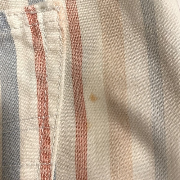 American Eagle Mom Short Patch Pocket Colorful Striped High Rise Cut Off Size 8 - Picture 10 of 11